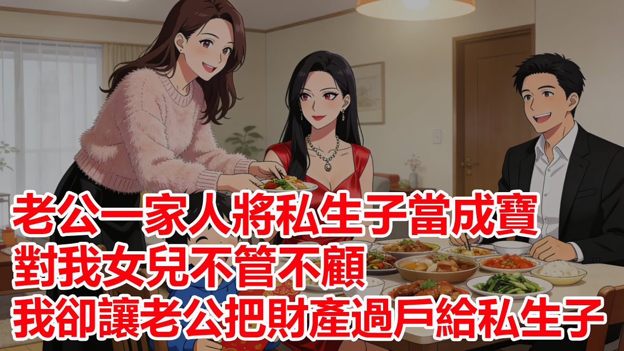 老公一家人將私生子當成寶，對我女兒不管不顧，我卻主動提出把財產過戶給私生子.....