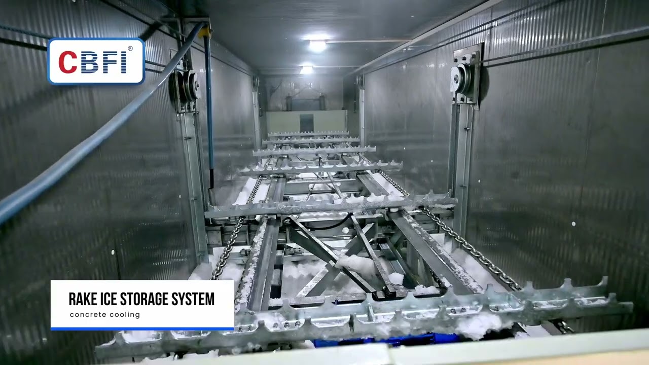 Flake Ice Machine with Rake System for Concrete Cooling