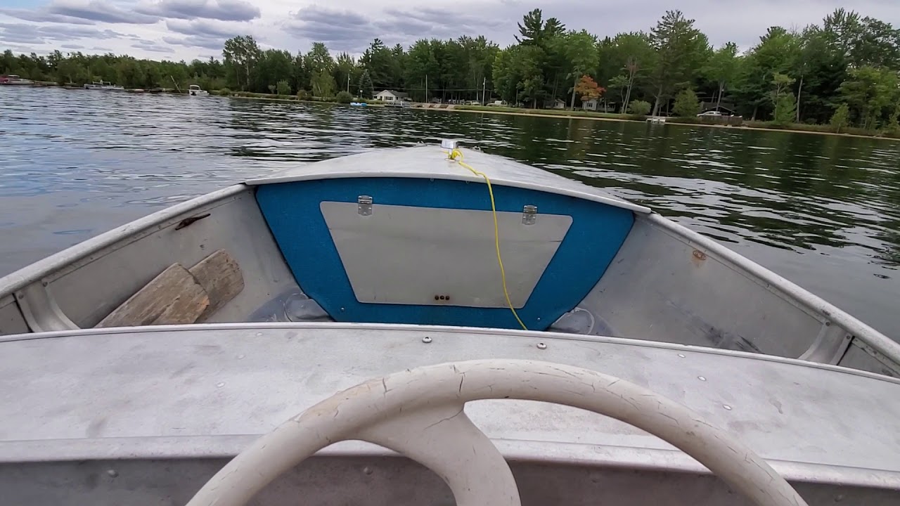 1959 Evinrude Golden Jubilee Big Twin 35hp Outboard on Alumacraft FD