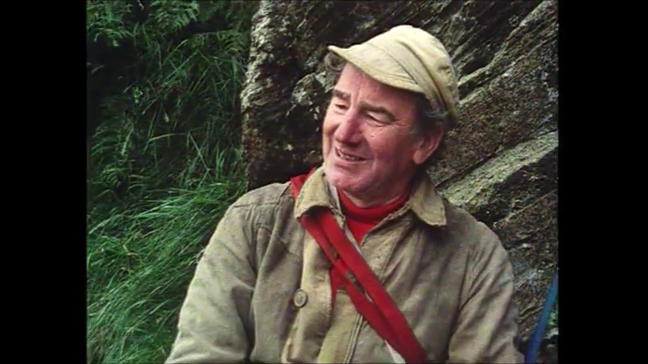 Bill Peascod & Chris Bonington climb Eagle Front  VS 4c on Eagle Crag in Buttermere, Cumbria.