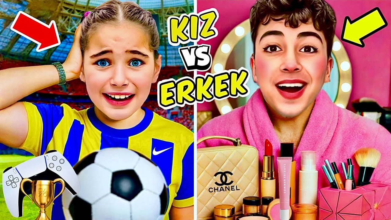 KIZ OLMAK MI ZOR VS ERKEK OLMAK MI ?? ELİF SİNEM VE ABİSİ ROLLERİ DEĞİŞTİ BAKIM YAPTIK !! 