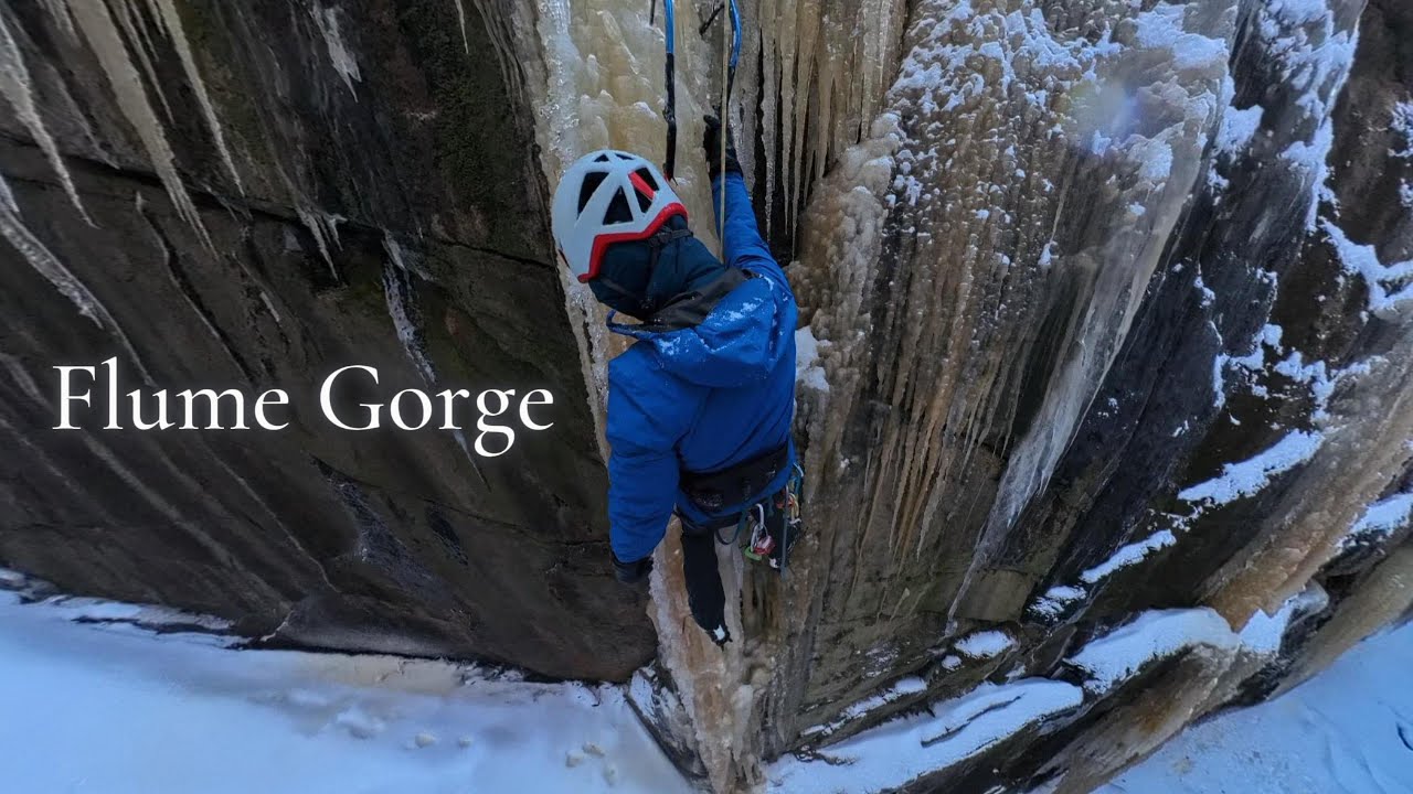 Steep Narrow Ice Pillars - Climbing POV