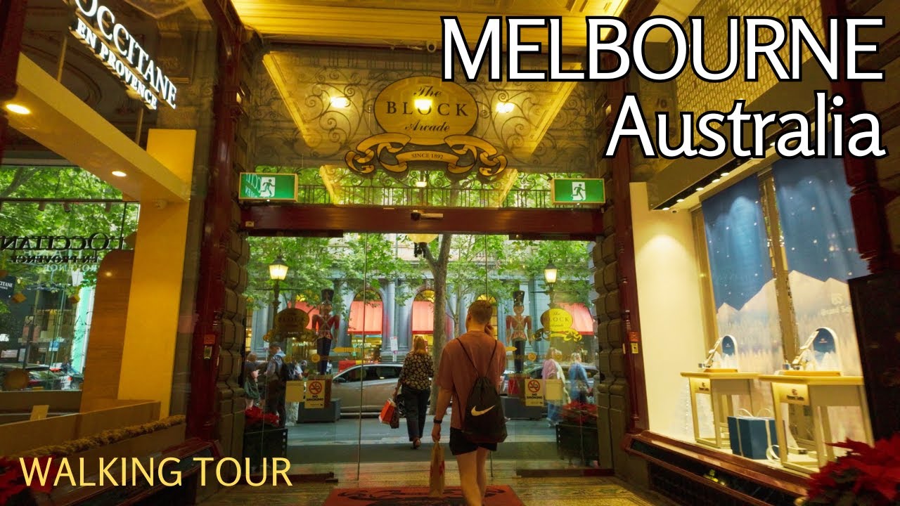 Melbourne CBD Walking Tour 4K | Royal & Block Arcade, Degraves St | Lt Bourke to Flinders |Australia