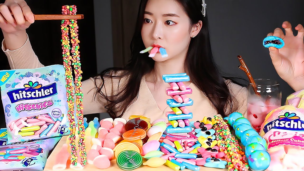 ASMR Всемирно известные желе и конфеты 9 видов желе! Пирожное желе! MUKBANG EATING SHOW