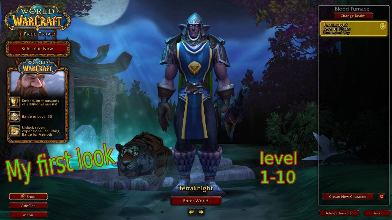 World of Warcraft Starter Edition gameplay = Alliance Night Elf Hunter