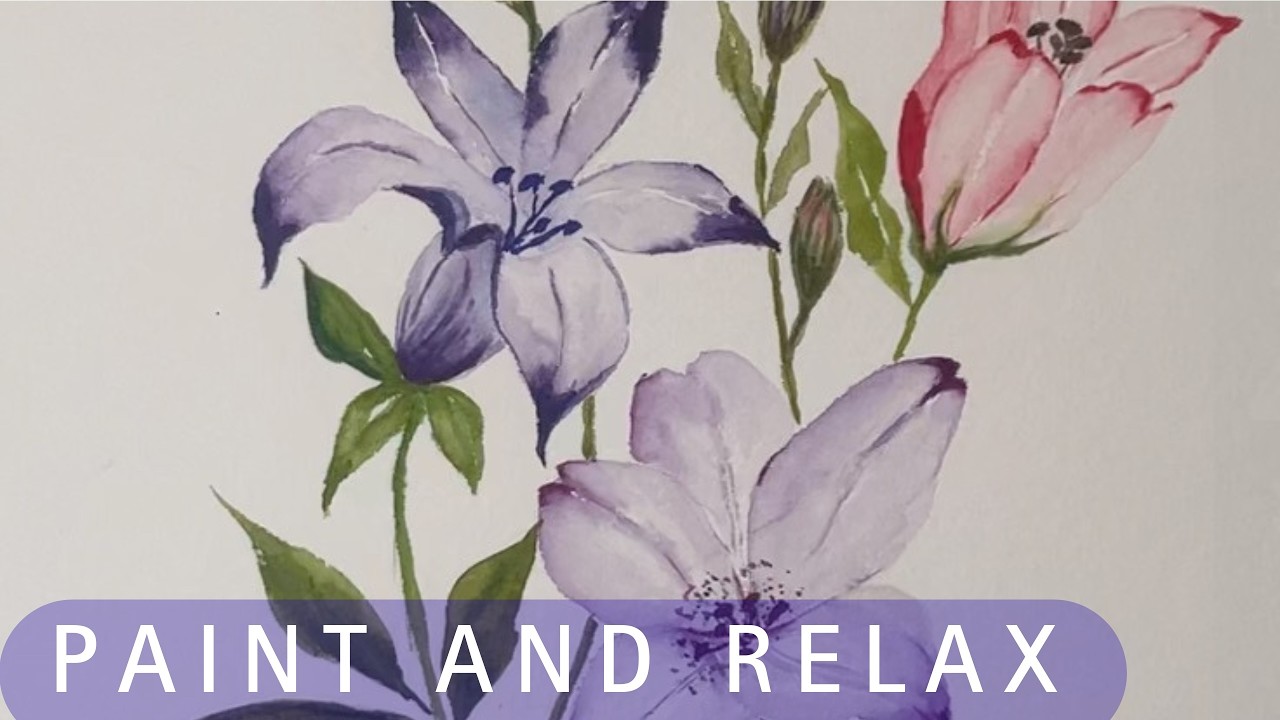 🎨✨ Paint & Relax – Easy Watercolor Flower Tutorial