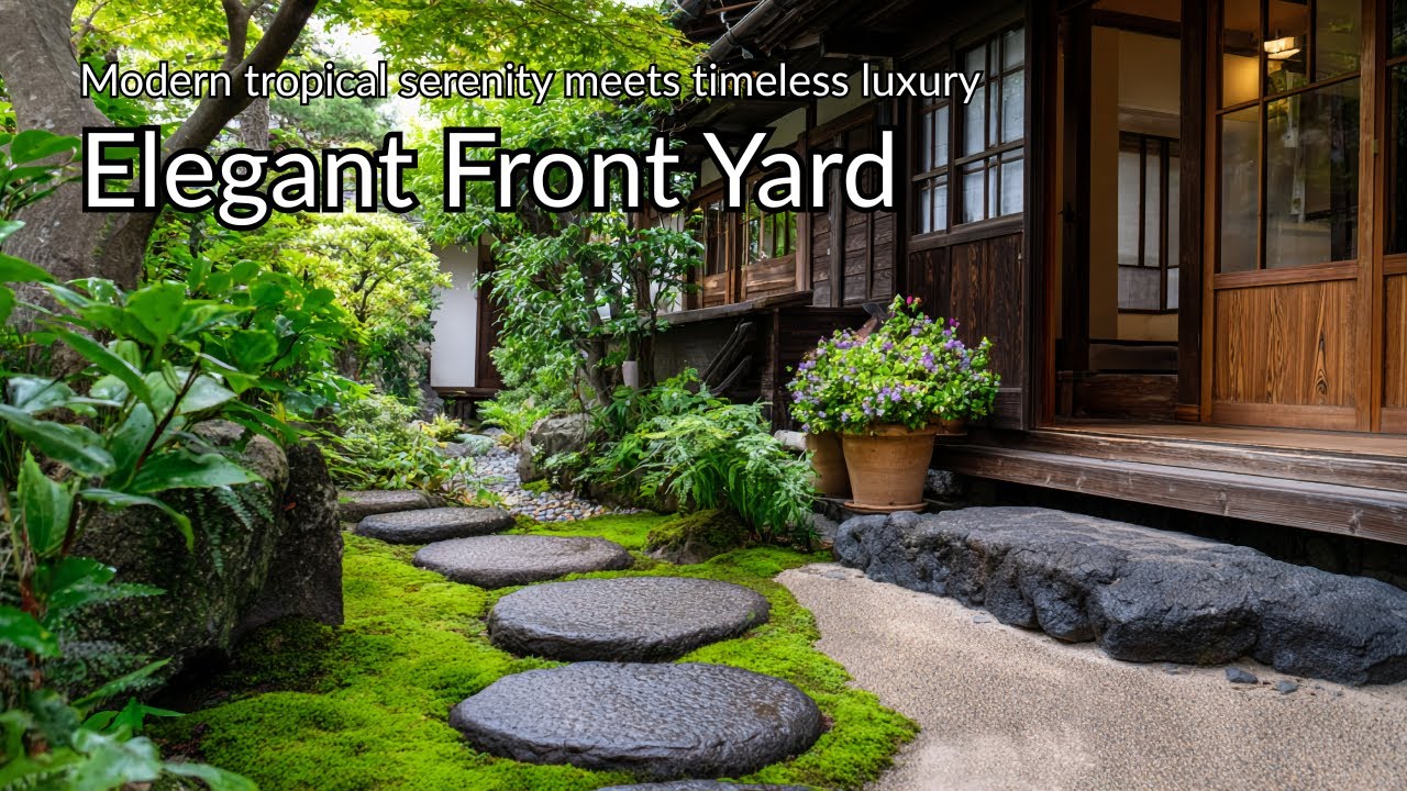 Elegant Front Yard Design | Modern Tropical Serenity Meets Timeless Luxury