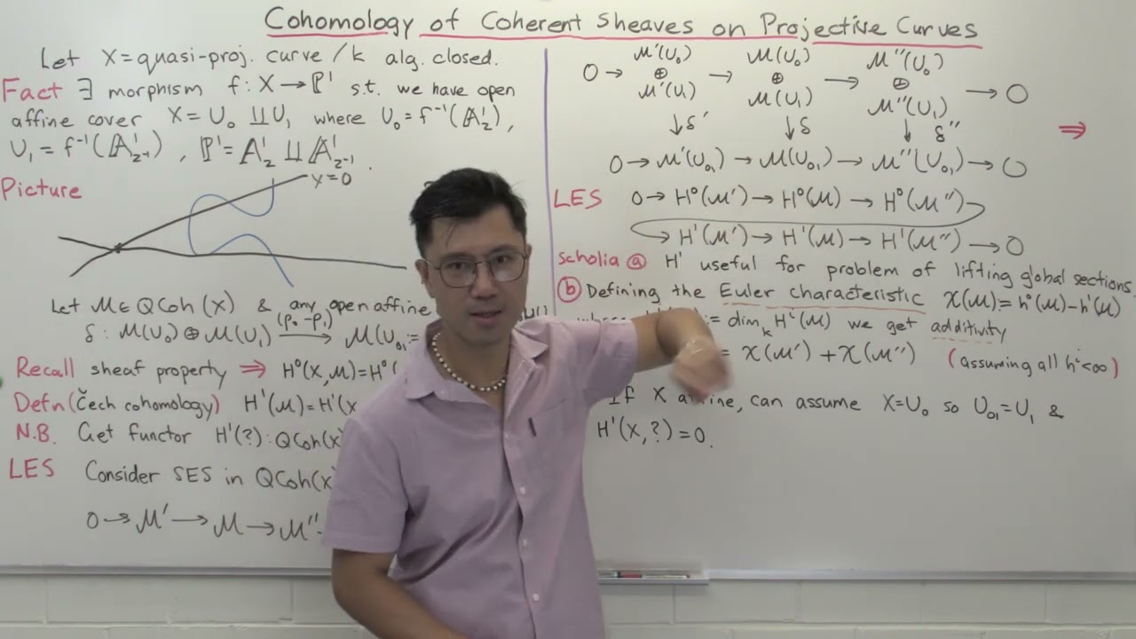 Cohomology of coherent sheaves on projective curves