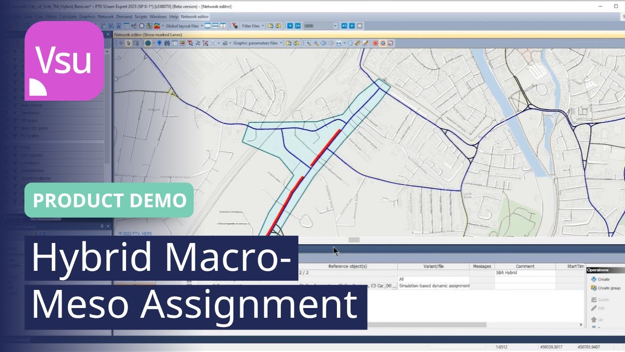 Hybrid Macro-Meso Assignment | PTV Visum | Product Demo
