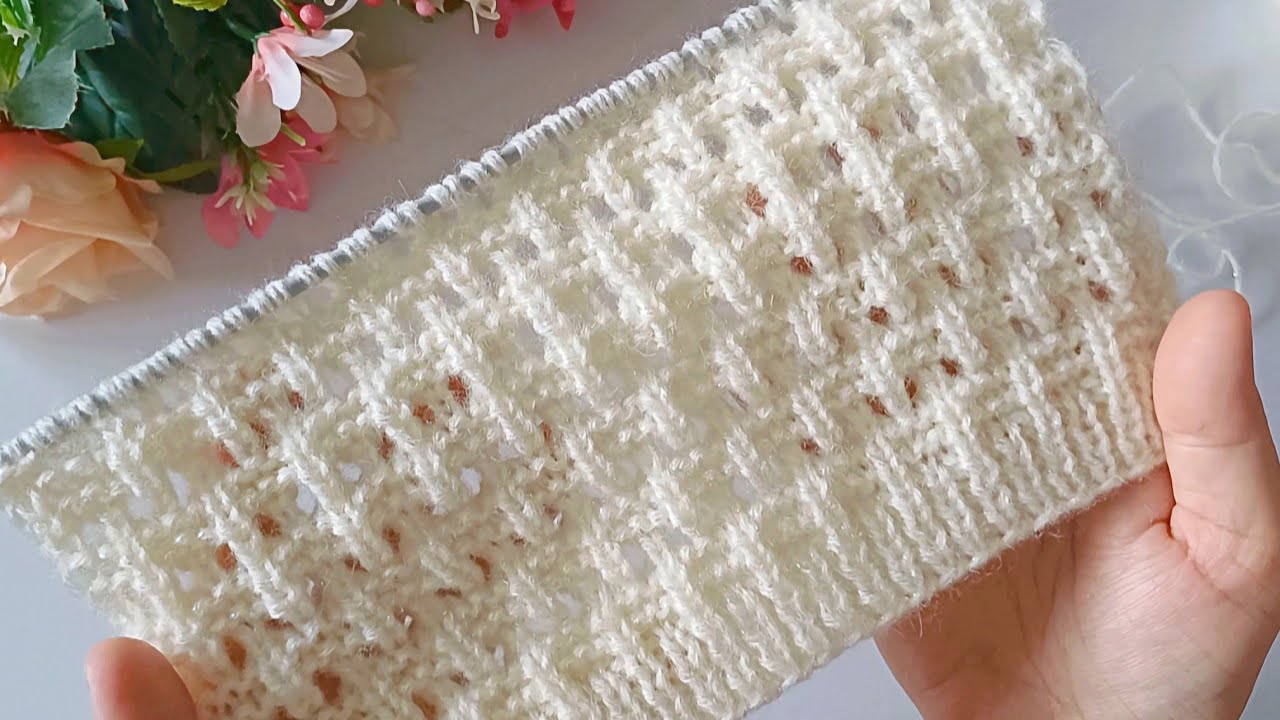 ALİZE ANGORA GOLD İLE DOKUMA GÖRÜNÜMLÜ ŞİŞ ÖRGÜ MODELİ YAPILIŞI👌WOVEN APPEARANCE NECK KNITTING MODEL