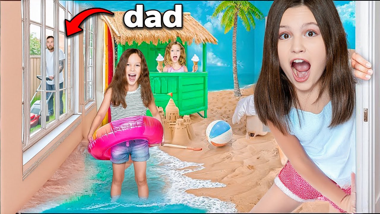 We Turned Our house Into a BEACH! & hid it from our parents