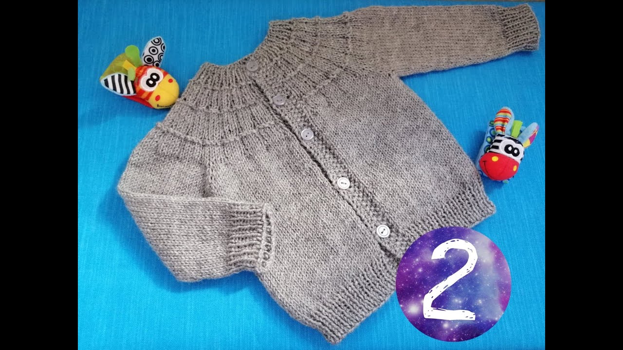 Chambrita para bebe en dos agujas 🥢 (segunda parte, mangas)