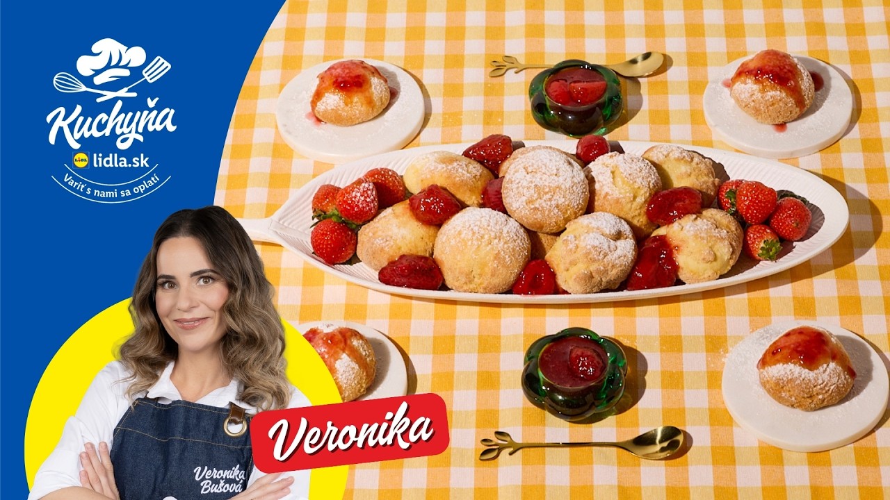 Airfryer tvarohové buchtičky s jahodovou omáčkou 🍓 | Veronika Bušová | Kuchyňa Lidla