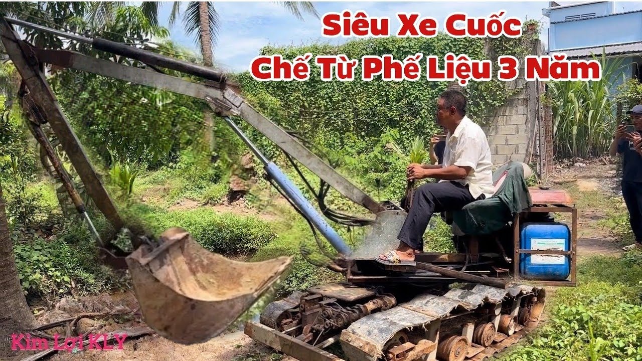 Chạy Thử Xe Cuốc Tự Chế, Từ Phế Liệu 100% Của Ông 54 Tuổi.Chế 3 Năm.