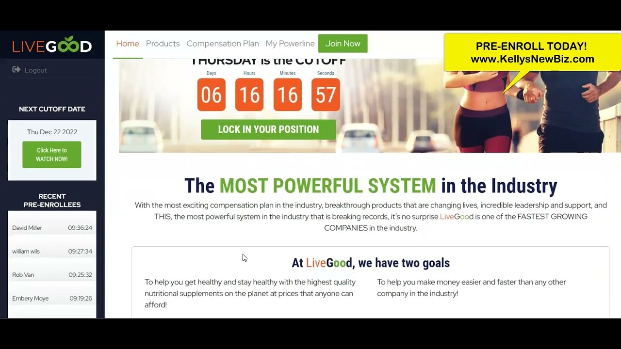 LIVEGOOD PRE-ENROLLEE PAGE : HOW TO GET STARTED
