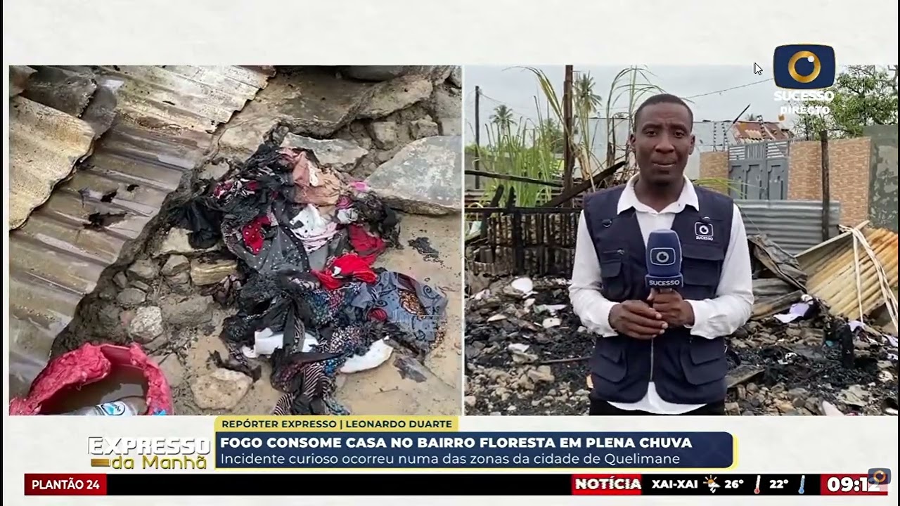 EM PLENA CHUVA, INCÊNDIO CONSOME CASA NO BAIRRO FLORESTA, EM QUELIMANE