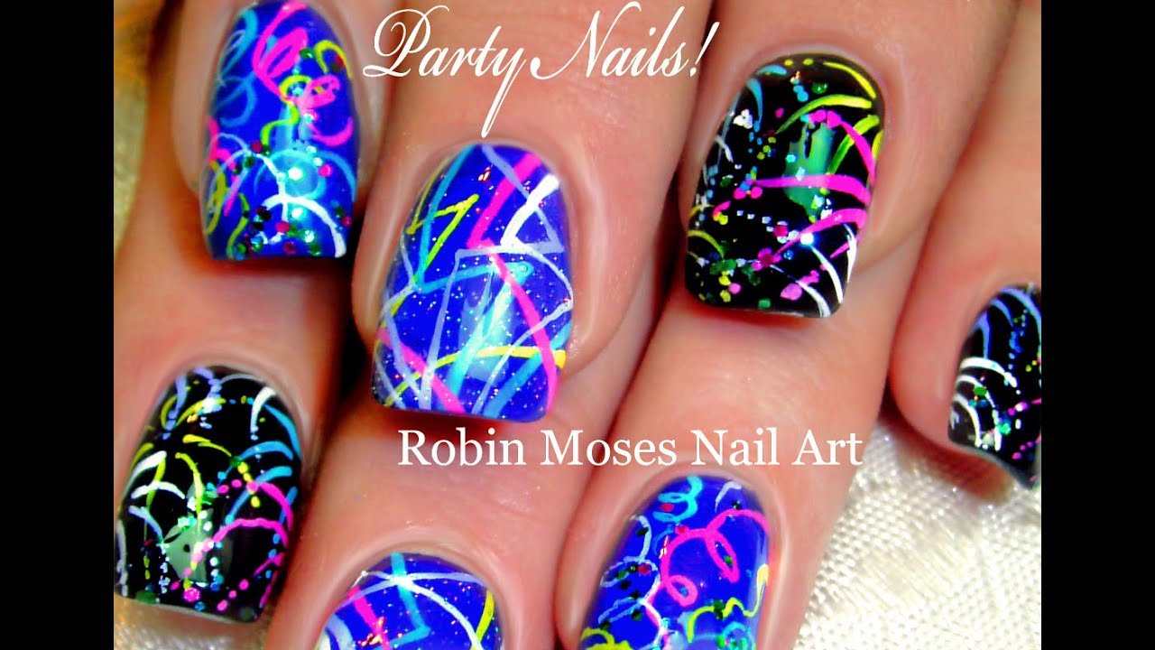 Firework Nails | DIY Party Nail art Design Tutorial