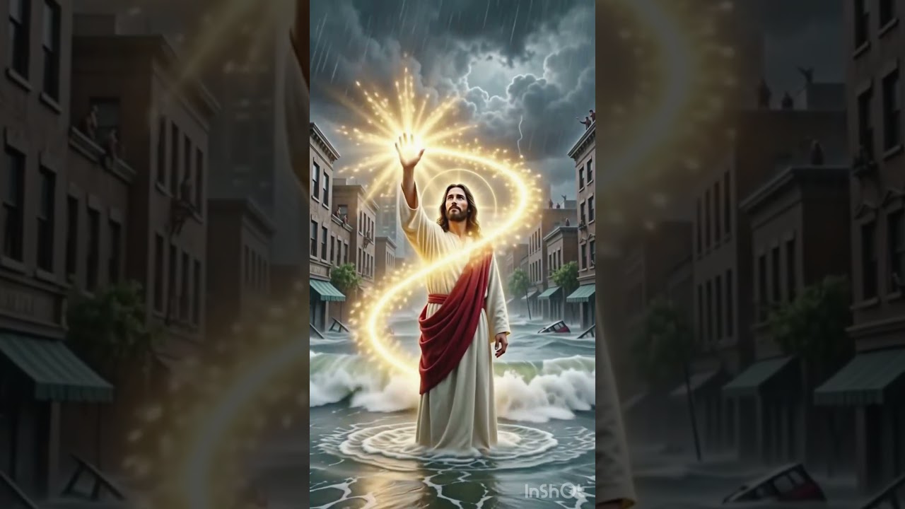 Jesus Stops the Deadly Flood with Divine Power 🌊✨ Jesus #JesusChrist #Miracle #Faith #God #Bible