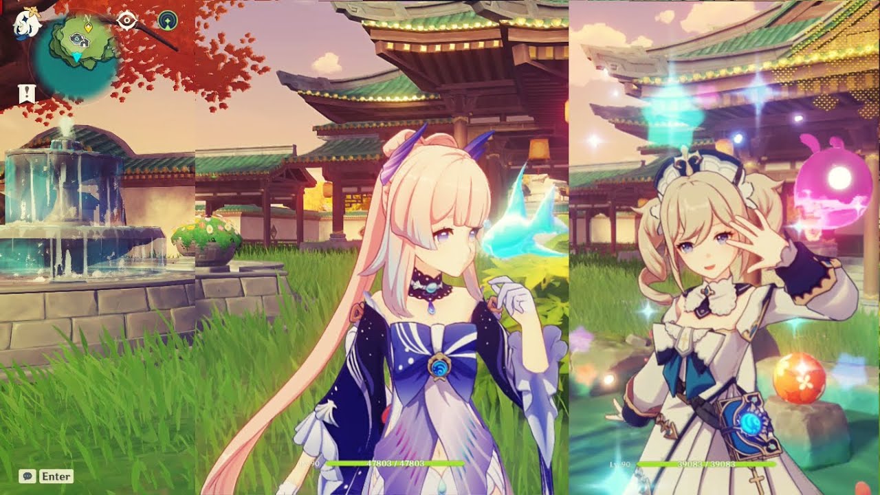 Kokomi C0 vs Barbara C6: heal comparison test. 【原神】【Genshin Impact】