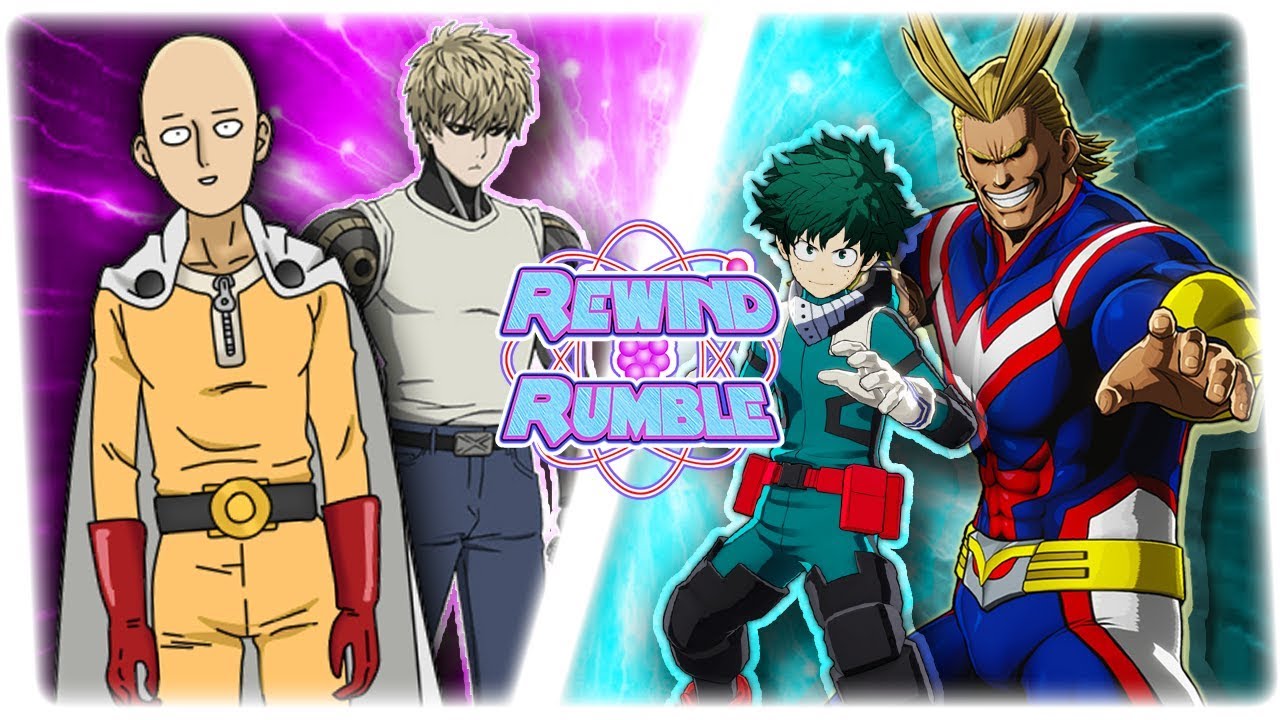 ONE PUNCH MAN vs MY HERO ACADEMIA! (Genos & Saitama vs All Might & Deku) | REWIND RUMBLE!