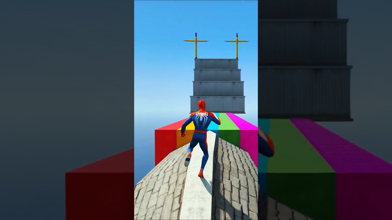 GTA 5 Spider-Man Epic Stunt and Ragdoll (Insane Moments) #shorts