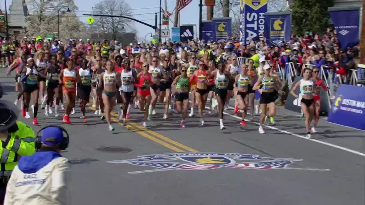 Pro women start 129th Boston Marathon