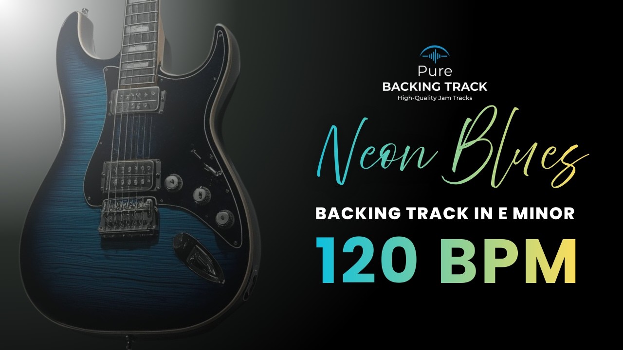 🎸Neon Blues Guitar Backing Track in E Minor | 120 BPM Jam Track