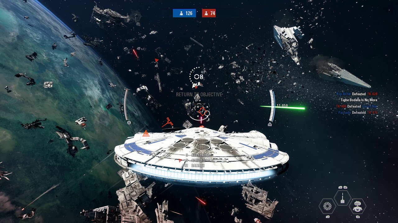 LANDO'S MILLENNIUM FALCON GAMEPLAY - STAR WARS BATTLEFRONT 2 ARCADE GAMEPLAY