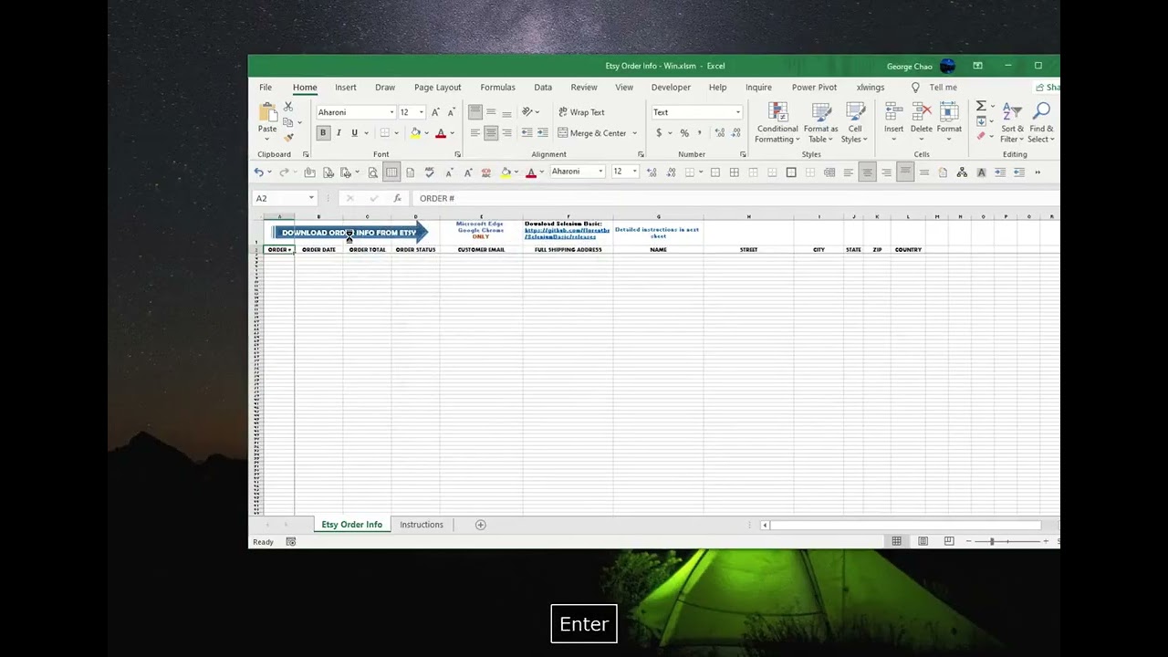 Excel - Download Etsy Sales Info to Excel from Etsy Seller Portal -  
