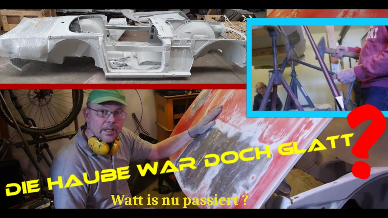 Triumph Holgi Teil 3. Wieder einmal Stress mit dem Sandstrahler. Motorhaube zerstört.