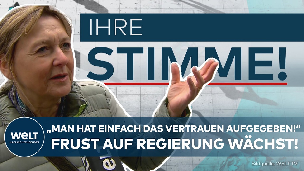 DEUTSCHLAND: Rekord-Unzufriedenheit! Frust statt Fortschritt bei Regierung| IHRE STIMME