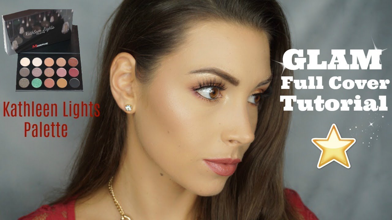 Full Cover Glam Tutorial using Kathleen Lights Palette Morphe - Dry skin