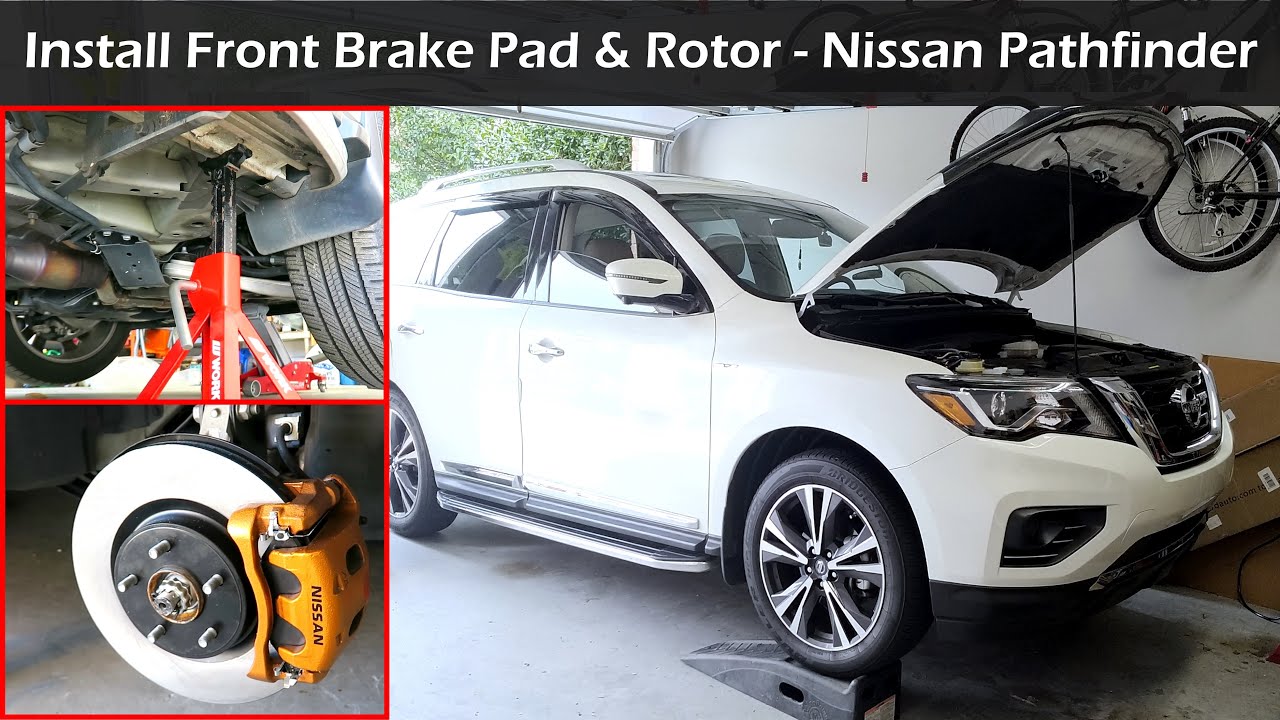 Как заменить переднюю тормозную колодку и ротор на Nissan Pathfinder | 2013–2020