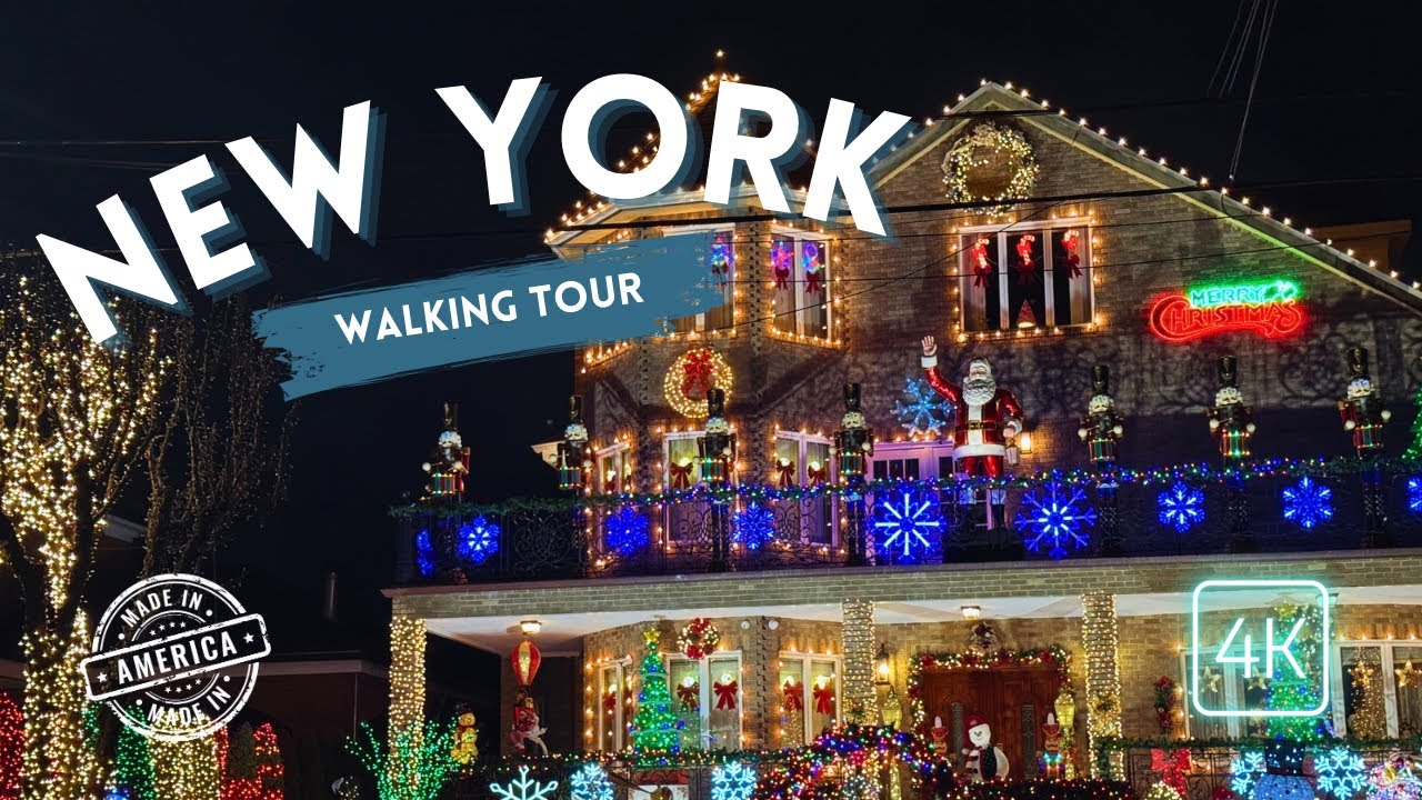 Dyker Heights Christmas Lights | New York City🎄4K Walking Tour