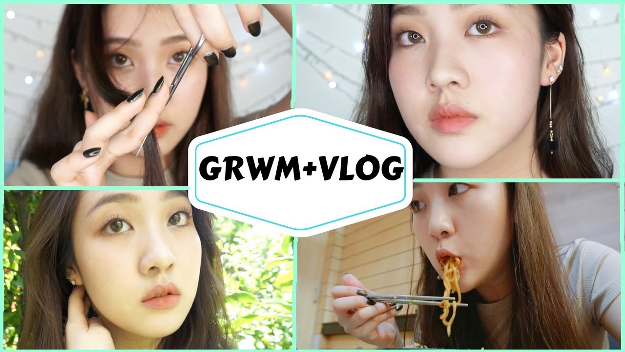 GRWM:ลุคน้ำตาลส้มโกล์วๆ(คนผิวมัน)+miniVLOGตัดผมเอง😱