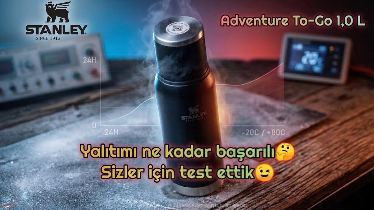 Stanley Adventure To-Go Vacuum Bottle 1 L Vakumlu Paslanmaz Çelik Termos Sıcaklık Testi Yalıtım Test