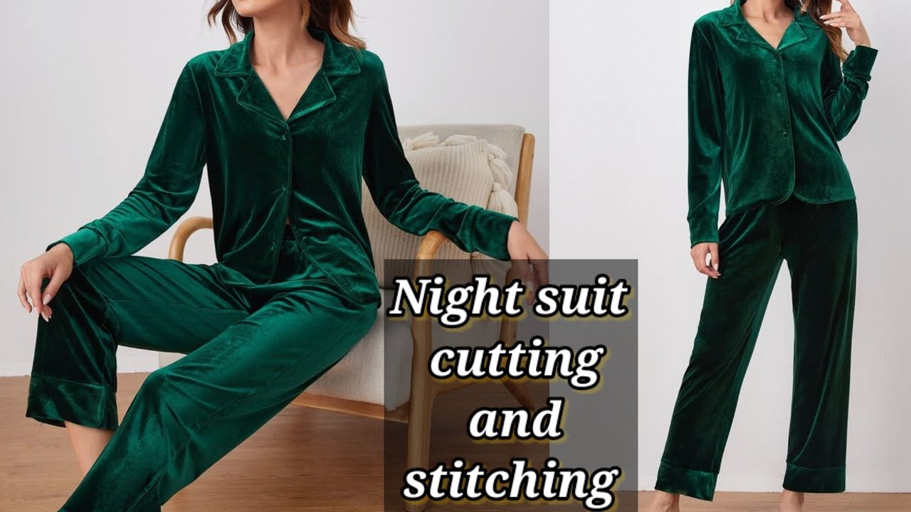 Nightsuit cutting and stitching/nightsuit kaise bnaye/Velvet nightsuit