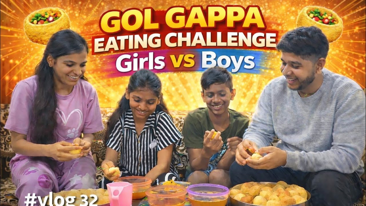 #Day 22 | Gol Gappa Eating Challenge Girls Vs Boys 🤩
