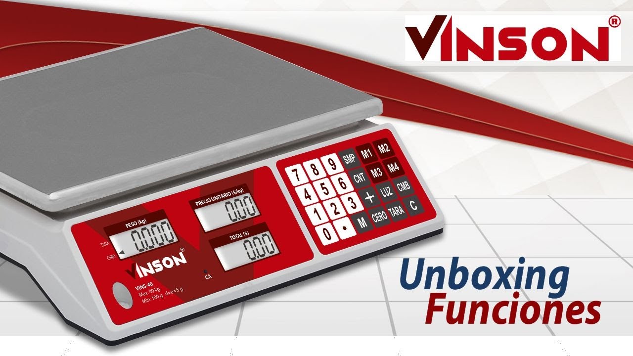 Báscula VInson 40 Kg. Unboxing y Todas las Funciones,  revisado - Soluciones de Pesaje México -