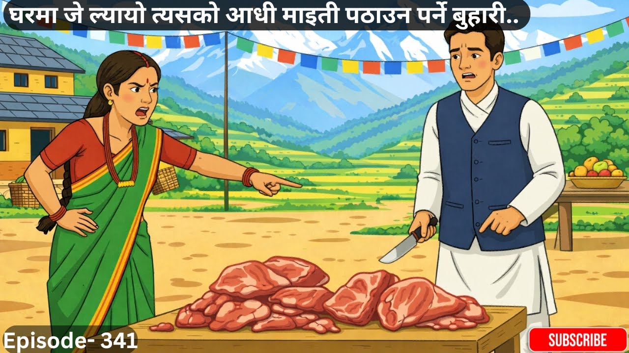 घरमा जे ल्यायो त्यसको आधी माइती पठाउन पर्ने बुहारी..Episode- 341 #folkstories #storytime #folktales