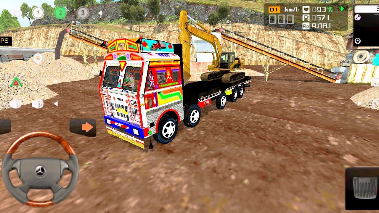 Tata 3718 Real 💯🛣️✅ truck excavator loaded driving indian highway road map - Android gameplay 2026 