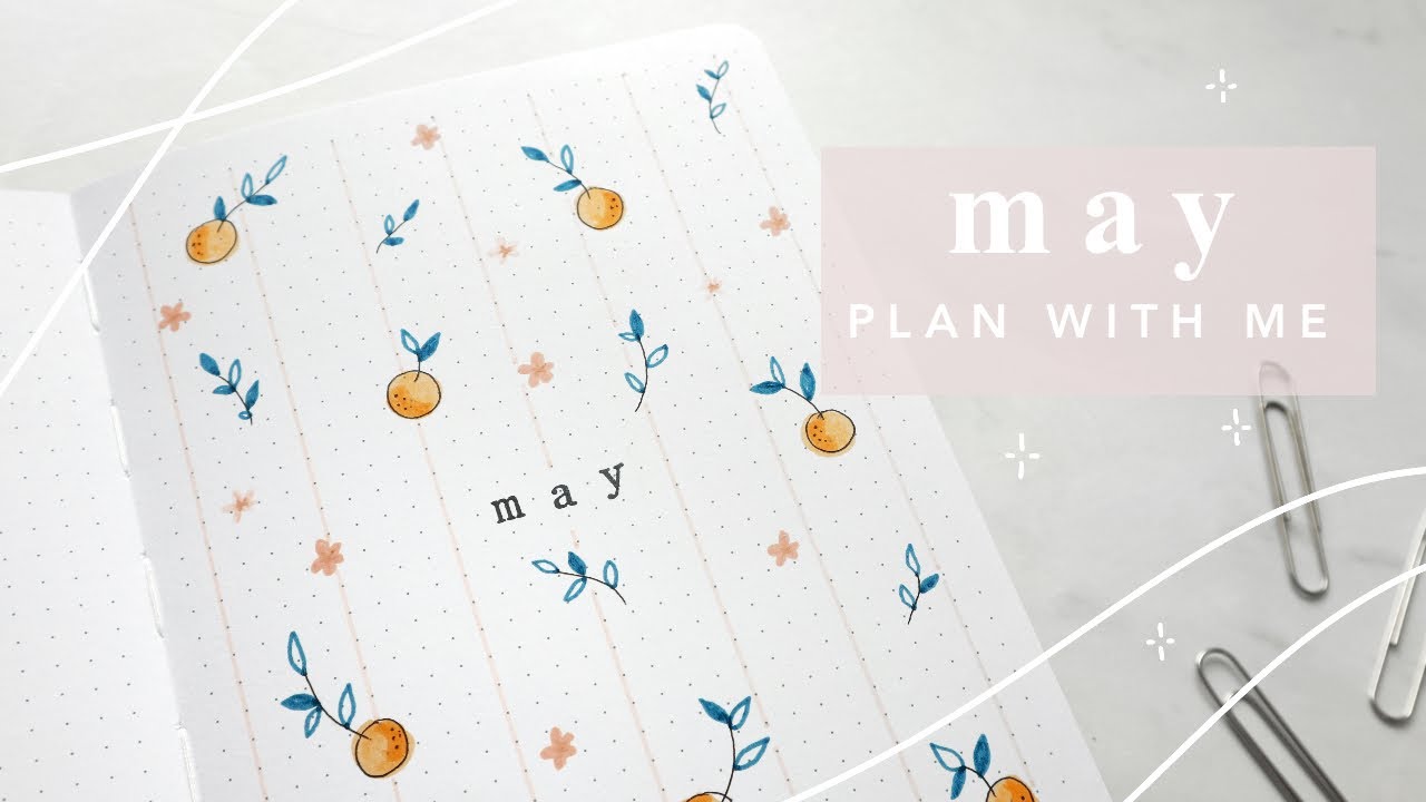 plan with me may 2024 | monthly bullet journal setup | oranges theme