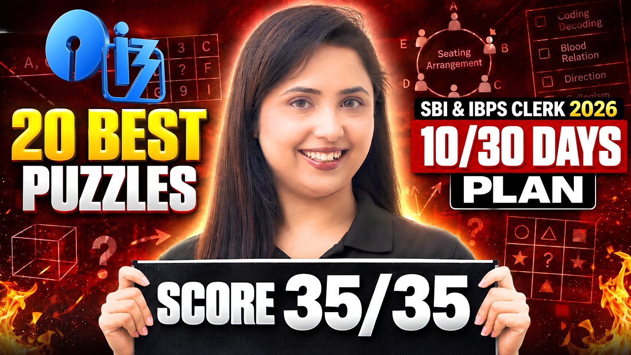 🔥20 Best Puzzles | SBI Clerk & IBPS Clerk 2026 | How To Score 35/35 in Reasoning for SBI & IBPS 2026