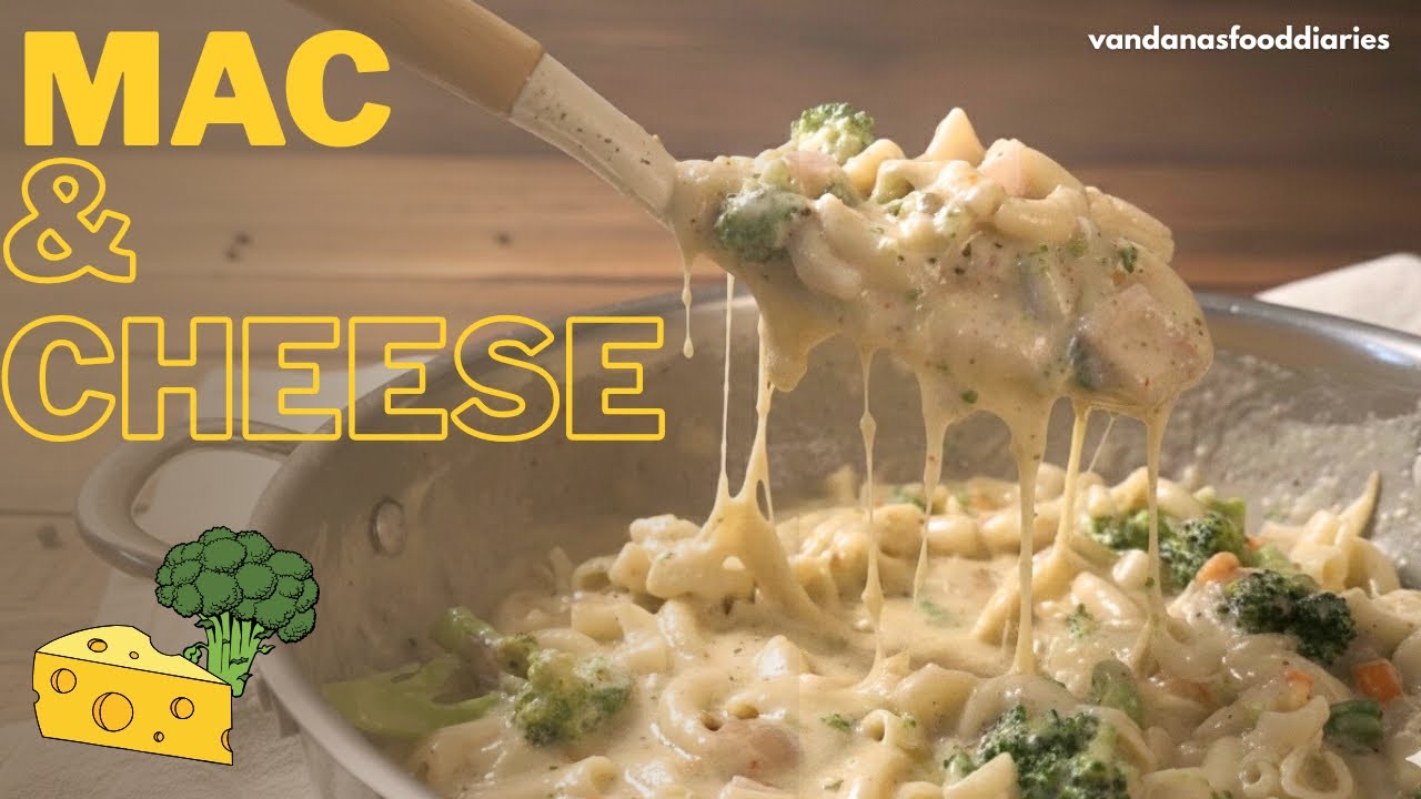 Healthy macaroni broccoli ￼ cheese pasta