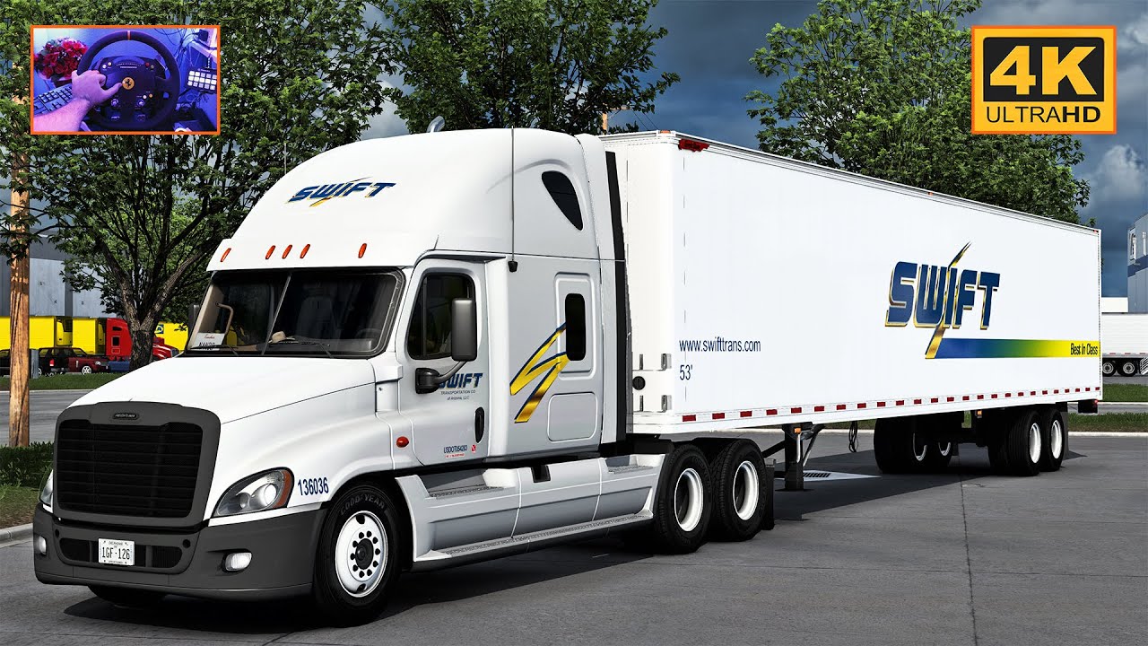 Freightliner Cascadia 125 w/ DD15 | Dallas - Beaumont | ATS Gameplay 4K + wheel cam