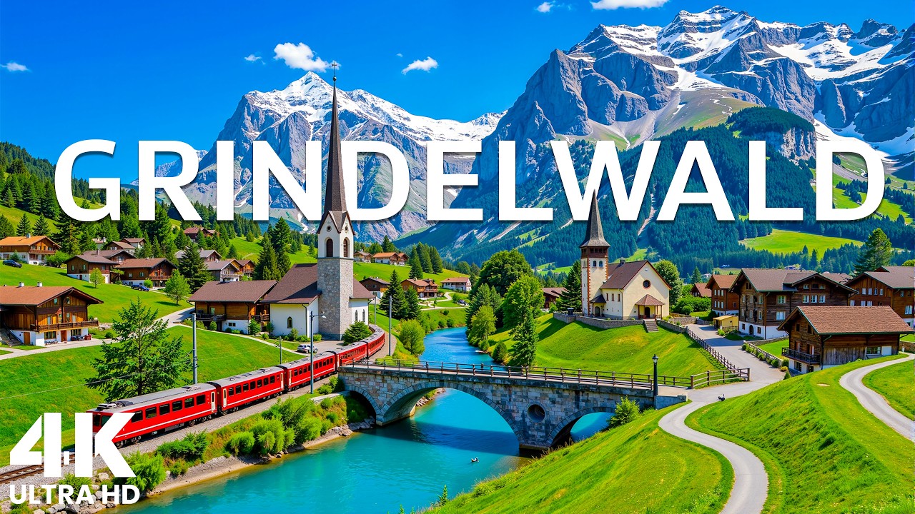 Grindelwald Switzerland 4K | Scenic Train, Alpine Village & Snowy Peaks