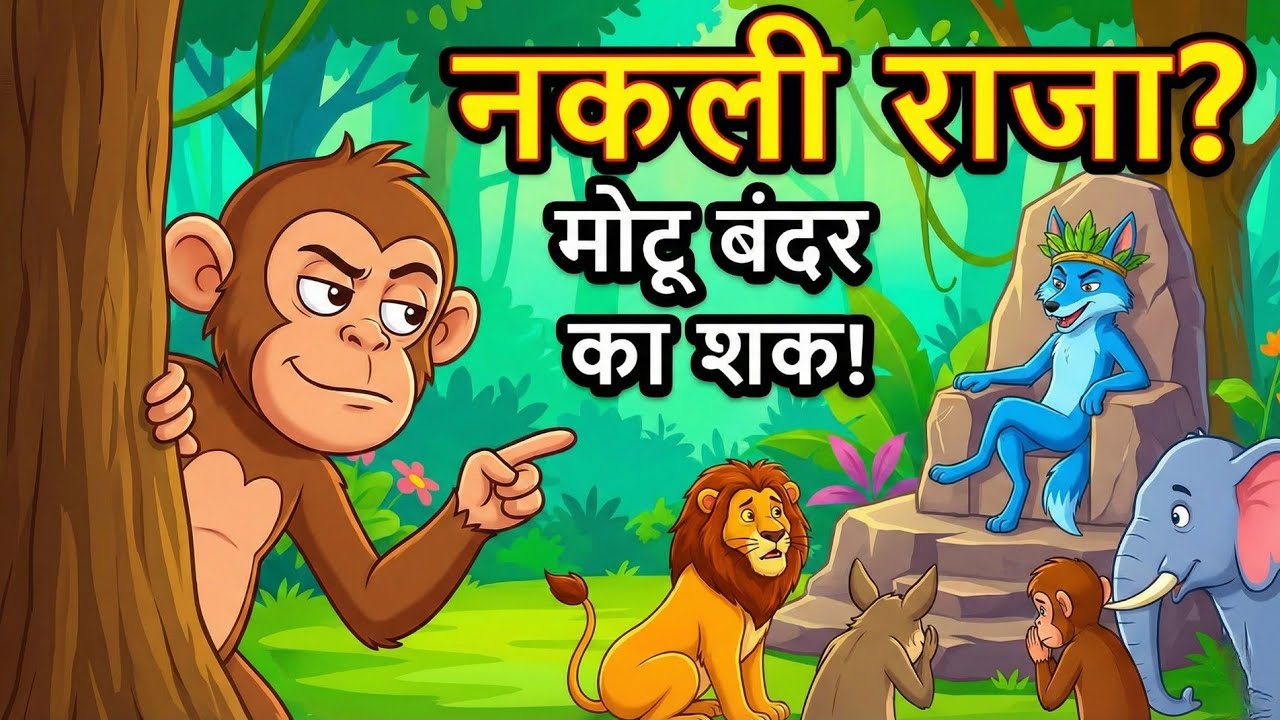 रंगा सियार और चालाक मोटू बंदर 🦊🐒 | The Blue Jackal Story in Hindi | Hindi Moral Stories