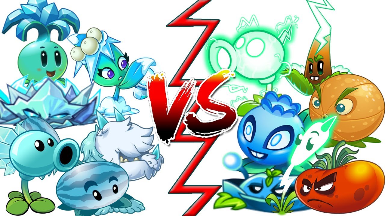 Plantas de la Familia Menta Invernal Vs Familia Fila Menta - Plants Vs Zombies 2