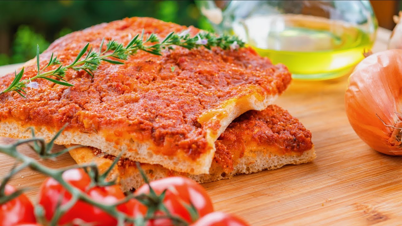 Recept na nejlepší Sicilskou pizzu: Sfincione. Snadné pokyny krok za krokem od Majkla