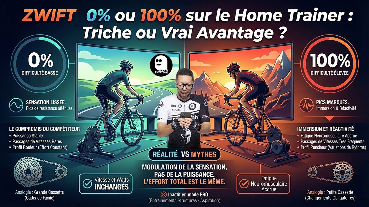 [ZWIFT] Trainer Difficulty : 0% ou 100% ? Triche ou vrai avantage ?